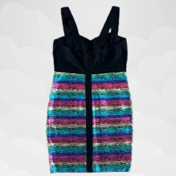 Metallic Rainbow Bodycon Mini Dress - Picture 4 of 7